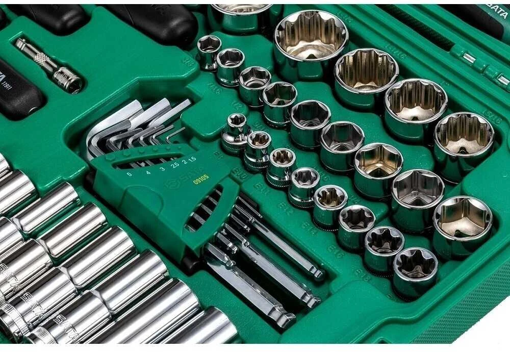 SATA Rinkinys KLUCZY 150el 1/4" 3/8" 1/2"WALIZKA