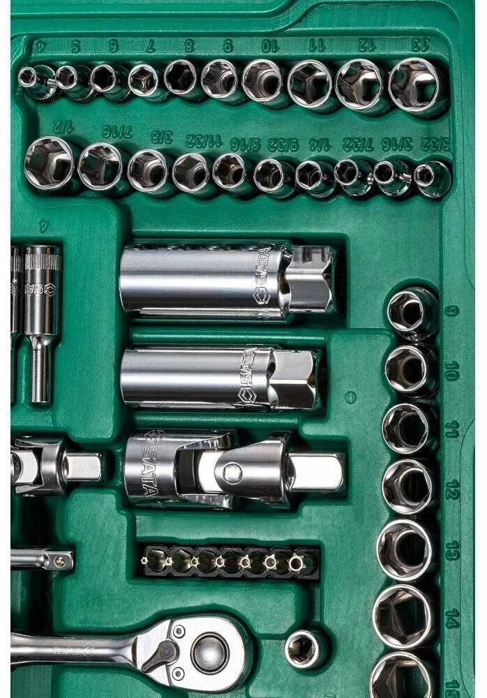SATA Rinkinys KLUCZY 150el 1/4" 3/8" 1/2"WALIZKA