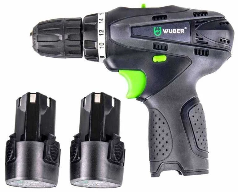 18 V suktuvas-gręžtuvas WUBER su 2x1,5Ah Li-ion baterijom