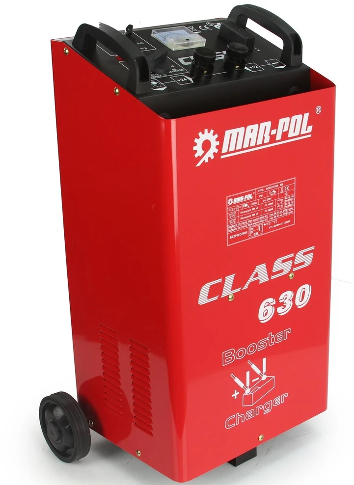 Akumuliatoriaus įkroviklis su paleidimo funkcija MAR-POL CLASS 630, 12/24 V, 90A