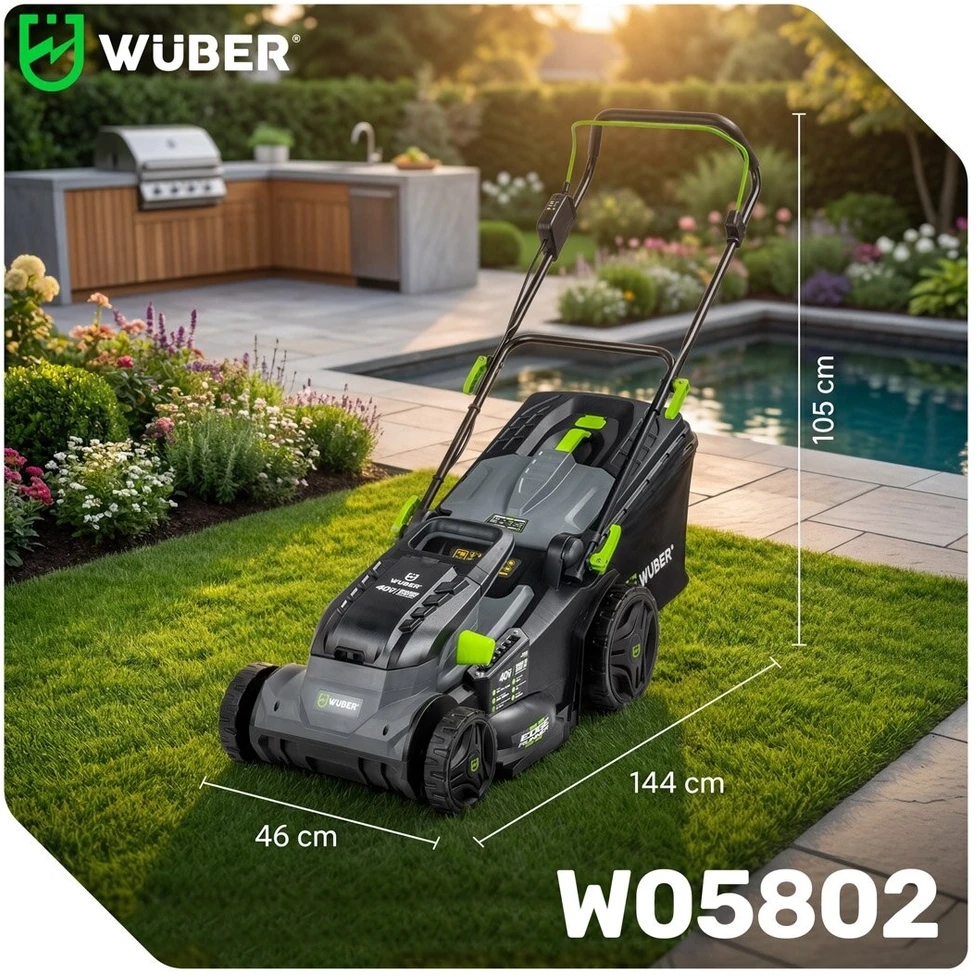 Akumuliatorinė vejapjovė WUBER, 40V, 43cm