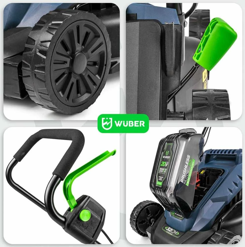 Akumuliatorinė vejapjovė Wuber W04801, 32 cm; 20 V; su akumuliatoriumi ir įkrovikliu
