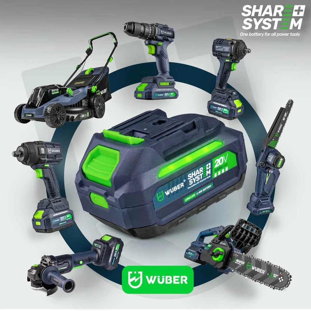 Akumuliatorinė vejapjovė Wuber W04801, 32 cm; 20 V; su akumuliatoriumi ir įkrovikliu