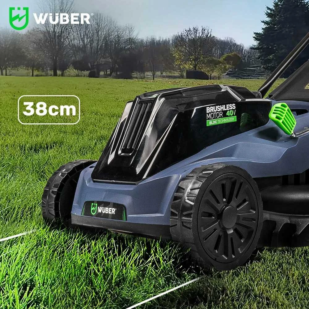 Akumuliatorinė vejapjovė Wuber W04802, 38 cm; 40 V; su 2 akumuliatoriais ir įkrovikliu