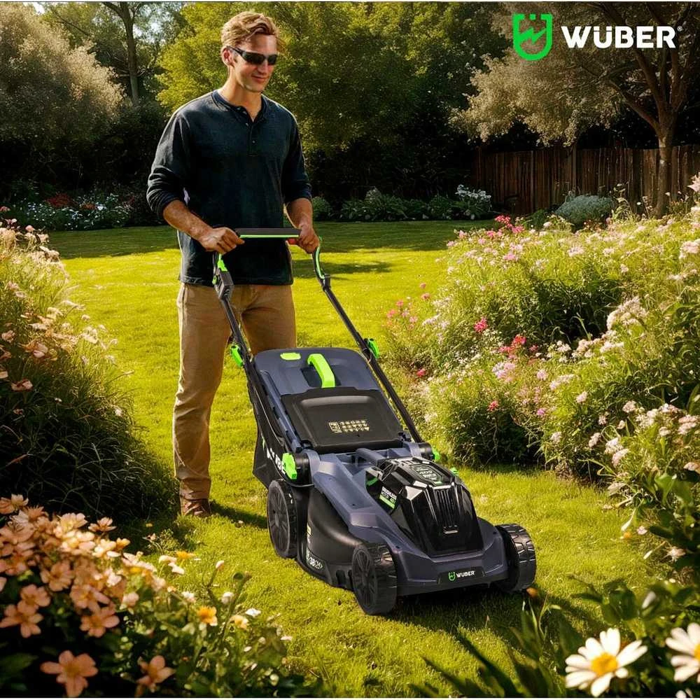 Akumuliatorinė vejapjovė Wuber W04802, 38 cm; 40 V; su 2 akumuliatoriais ir įkrovikliu