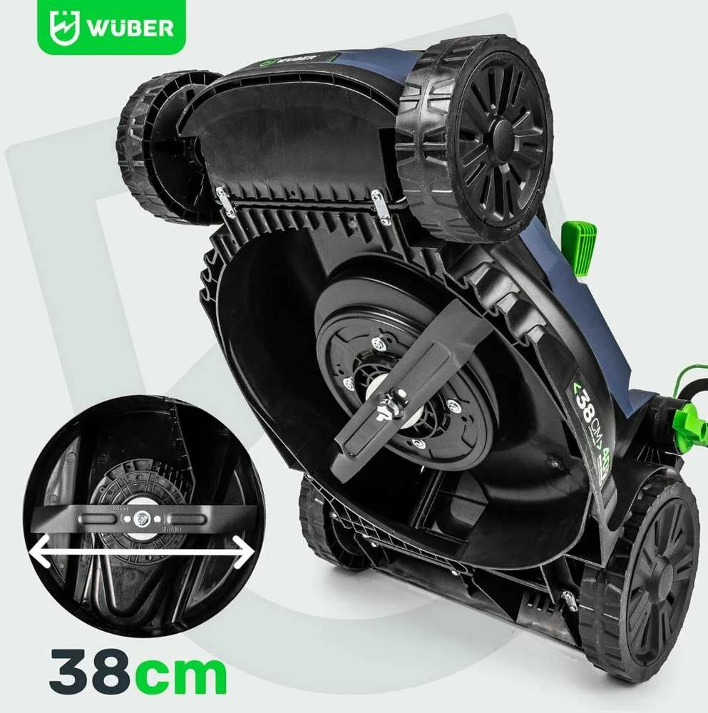 Akumuliatorinė vejapjovė Wuber W04802, 38 cm; 40 V; su 2 akumuliatoriais ir įkrovikliu