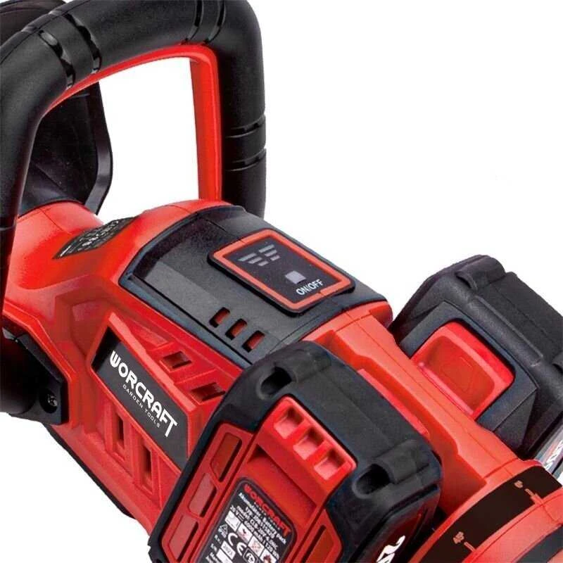 Akumuliatorinės gyvatvorių žirklės Worcraft 40V (20V + 20V) LI-ION