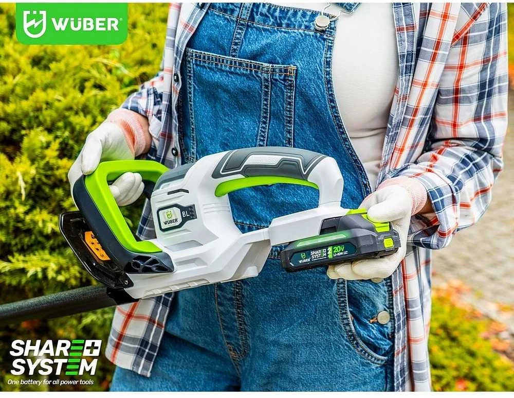 Akumuliatorinės gyvatvorių žirklės Wuber W04330, 51cm, su 2,0 Ah baterija ir įkrovikliu