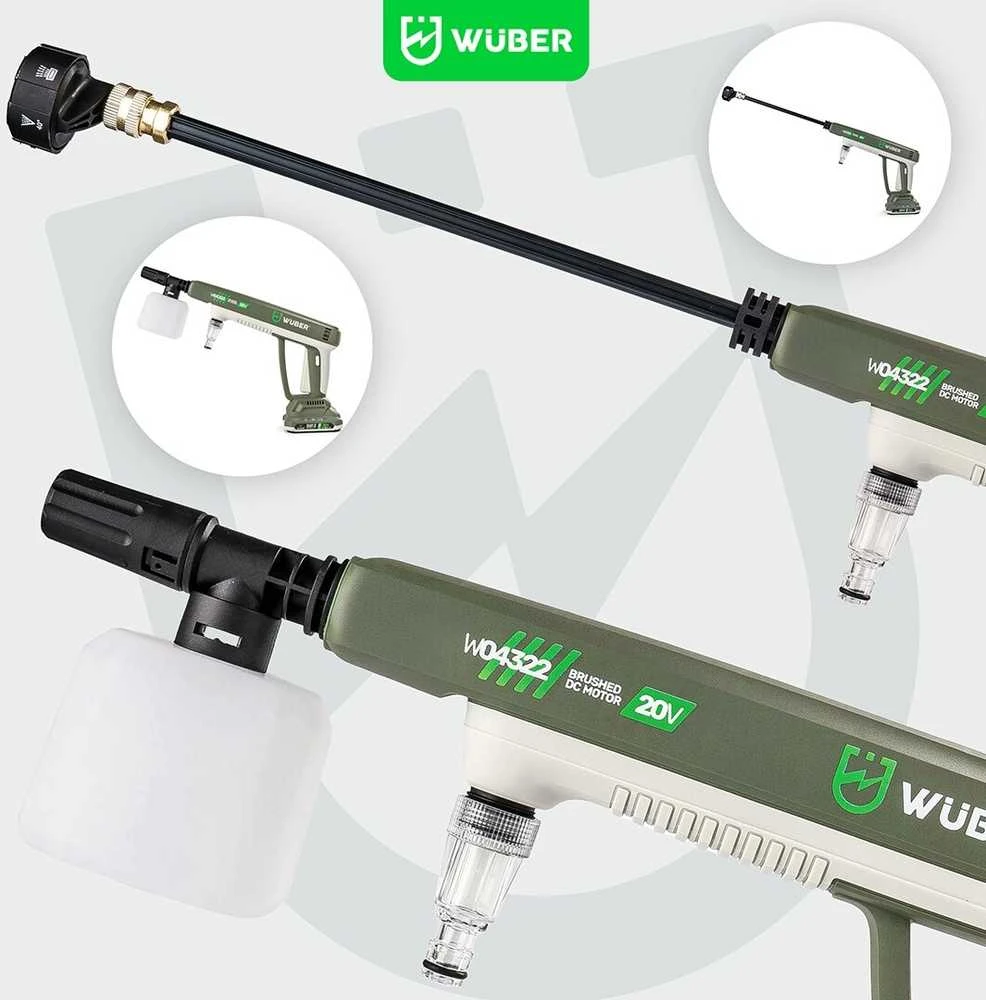 Akumuliatorinis aukšto slėgio plovimo įrenginys Wuber W04322 su 2,0Ah baterija