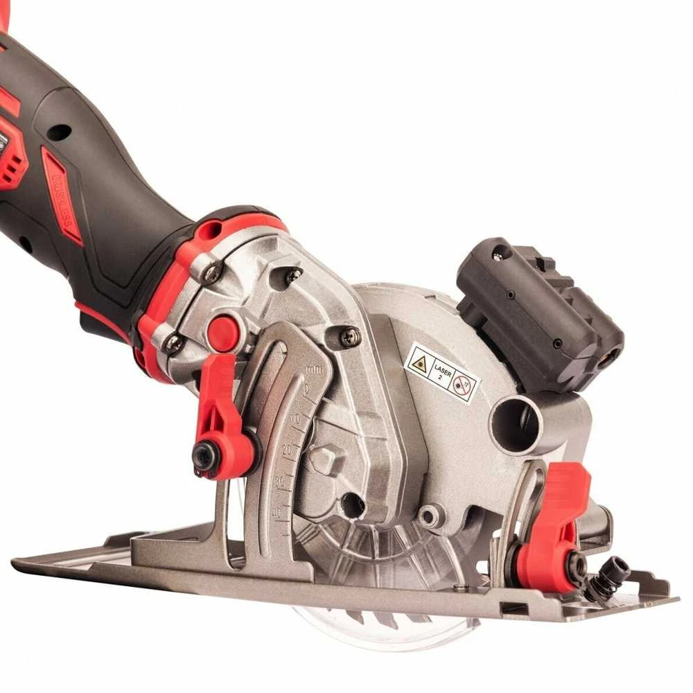 Akumuliatorinis diskinis pjūklas Worcraft 115mm su lazeriu 20V LI-ION