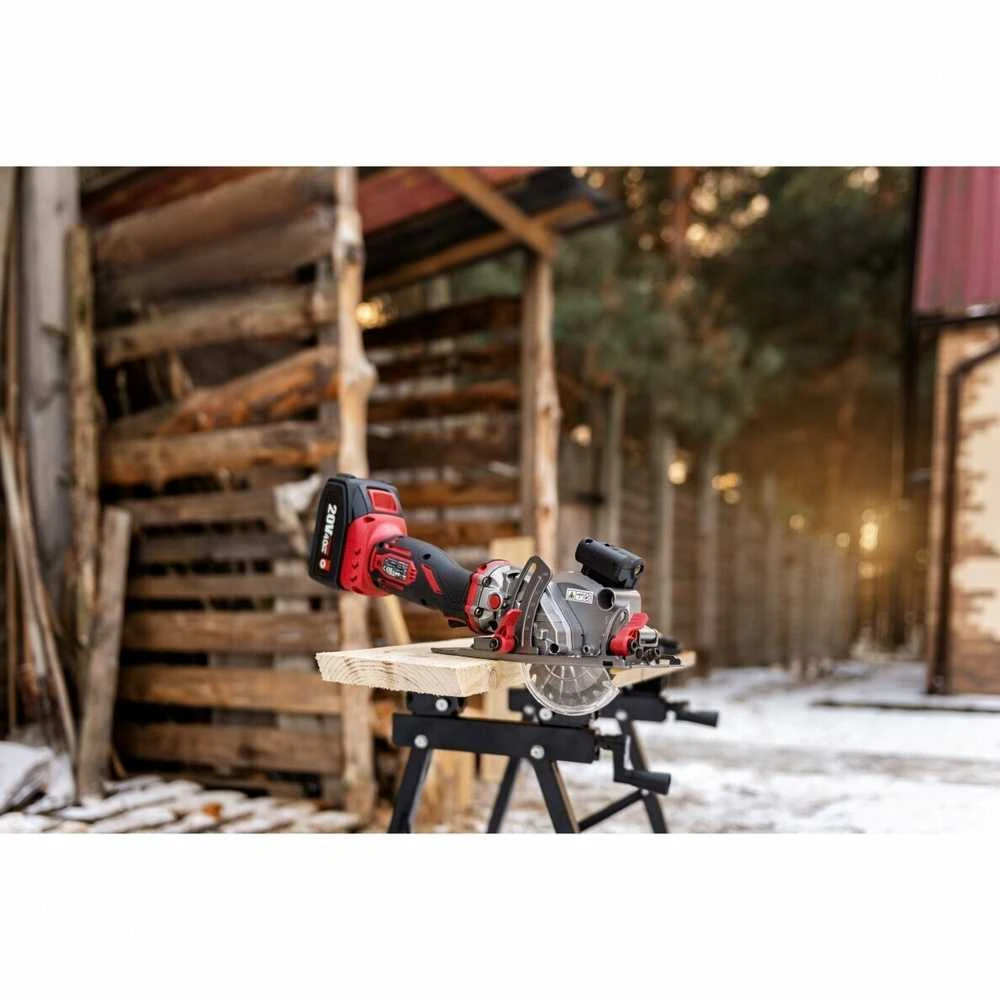 Akumuliatorinis diskinis pjūklas Worcraft 115mm su lazeriu 20V LI-ION
