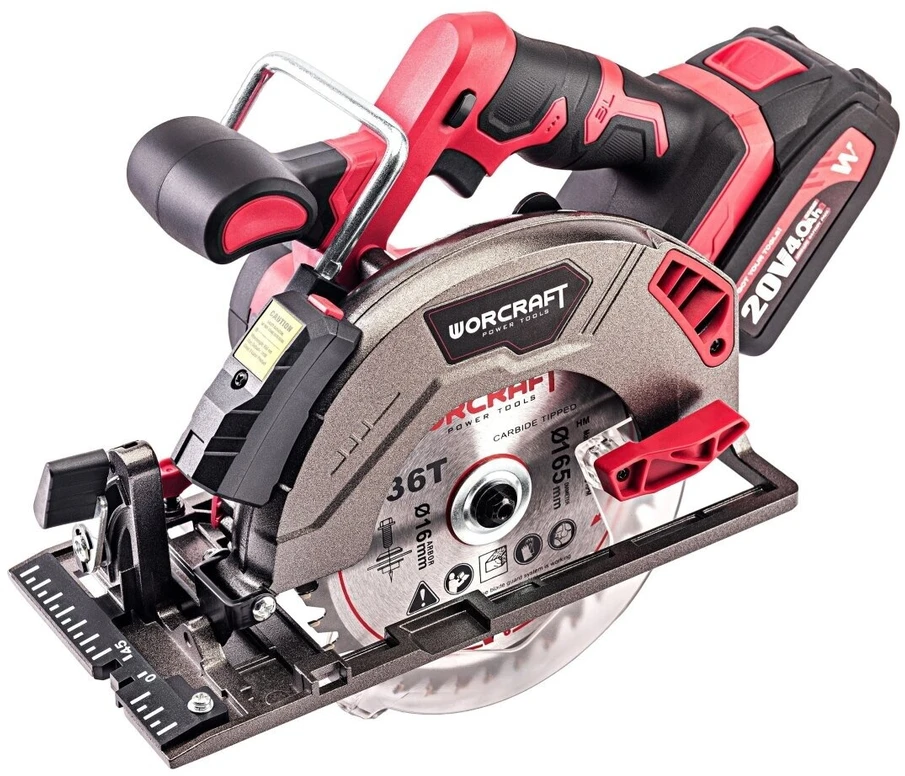 Akumuliatorinis diskinis pjūklas Worcraft 165mm 20V, Li-ION