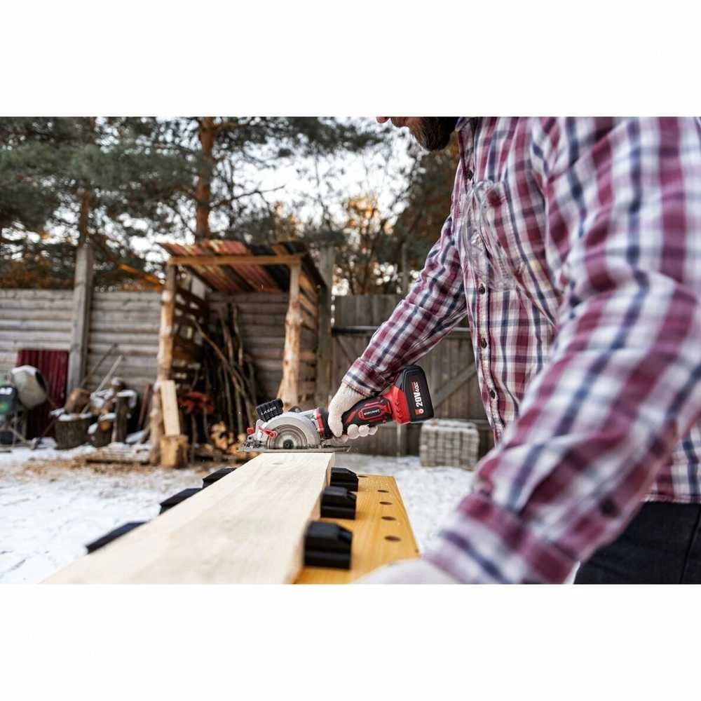 Akumuliatorinis diskinis pjūklas Worcraft 115mm su lazeriu 20V LI-ION