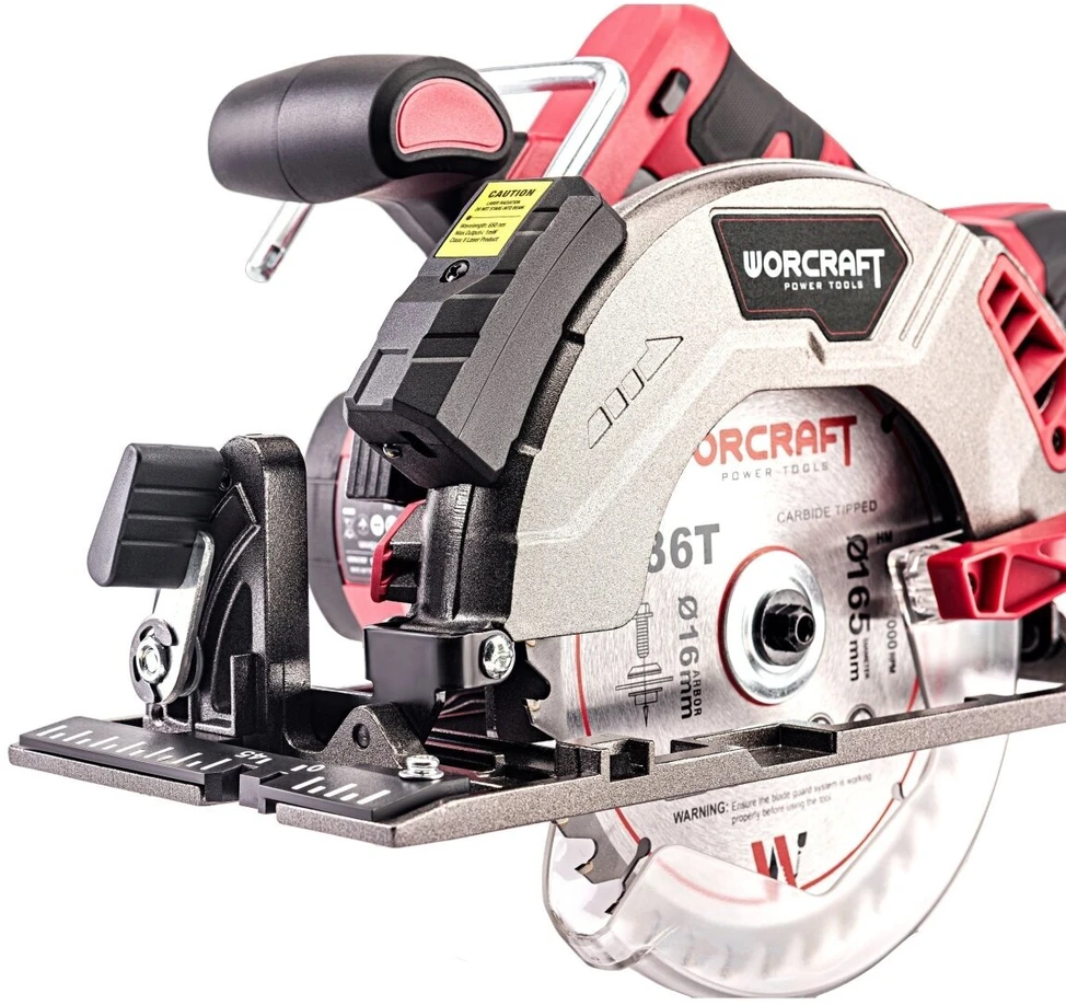 Akumuliatorinis diskinis pjūklas Worcraft 165mm 20V, Li-ION