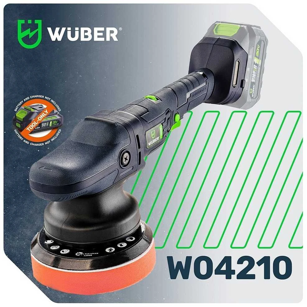Akumuliatorinis ekscentrinis poliruoklis Wuber W04210, 20V, 150mm, be akumuliatoriaus