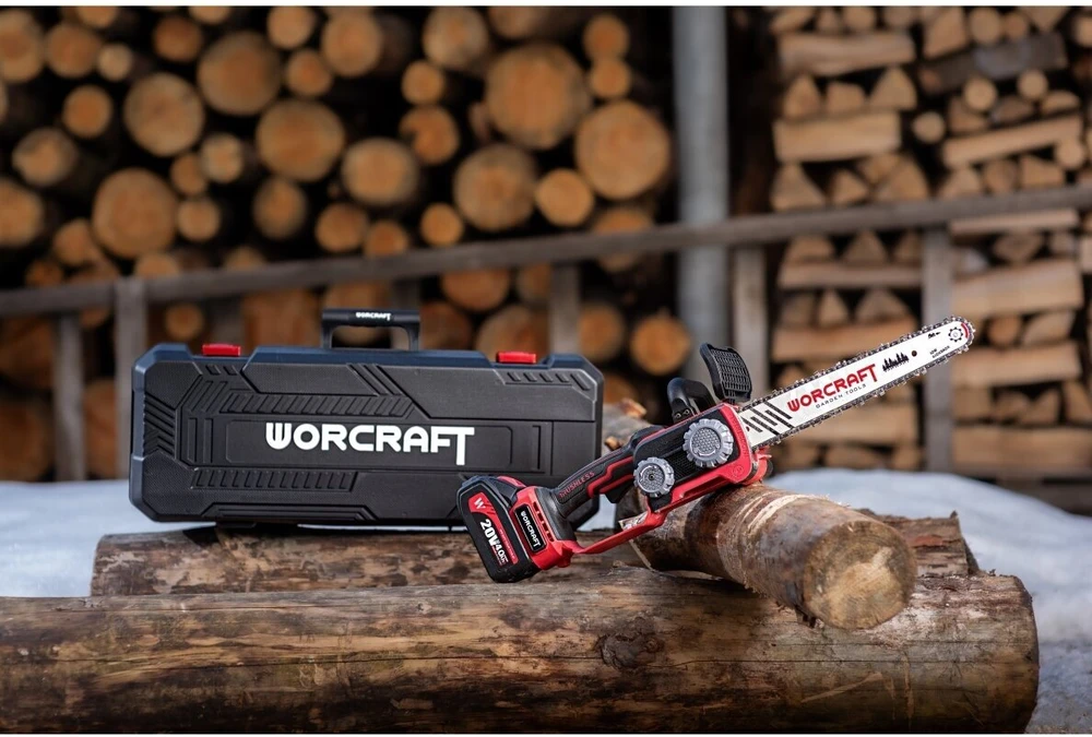 Akumuliatorinis grandininis pjūklas WORCRAFT 20V LI-ION