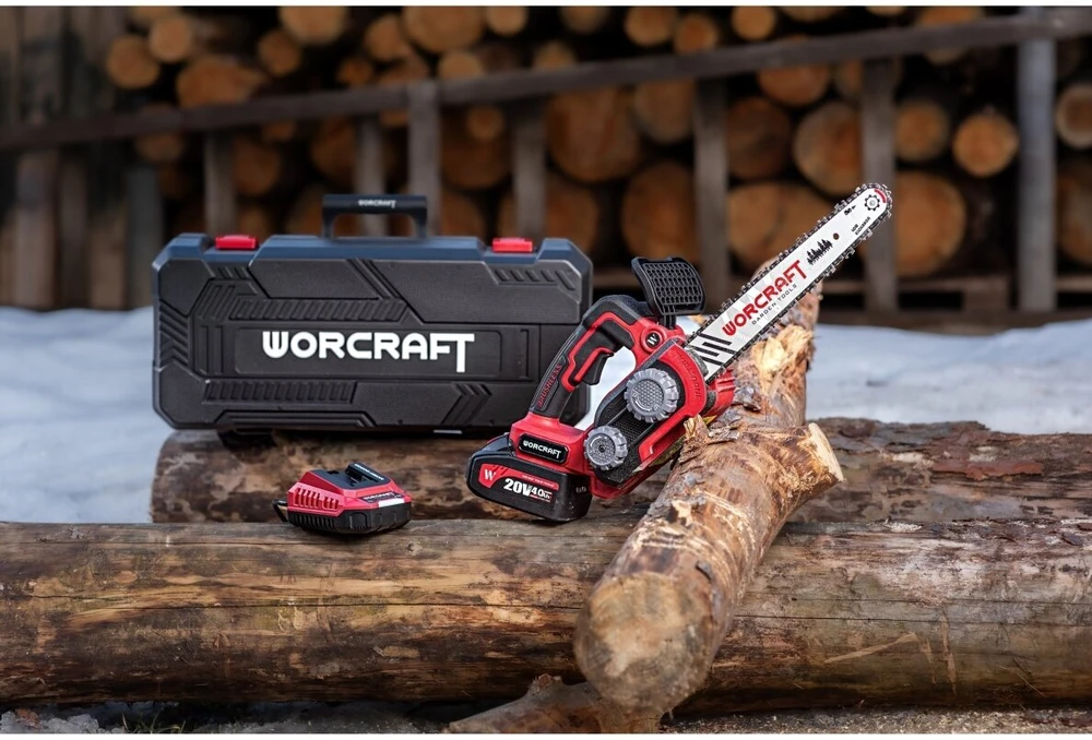 Akumuliatorinis grandininis pjūklas WORCRAFT 20V LI-ION