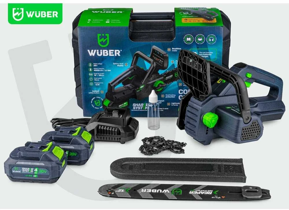 Akumuliatorinis grandininis pjūklas Wuber W04201, 20V