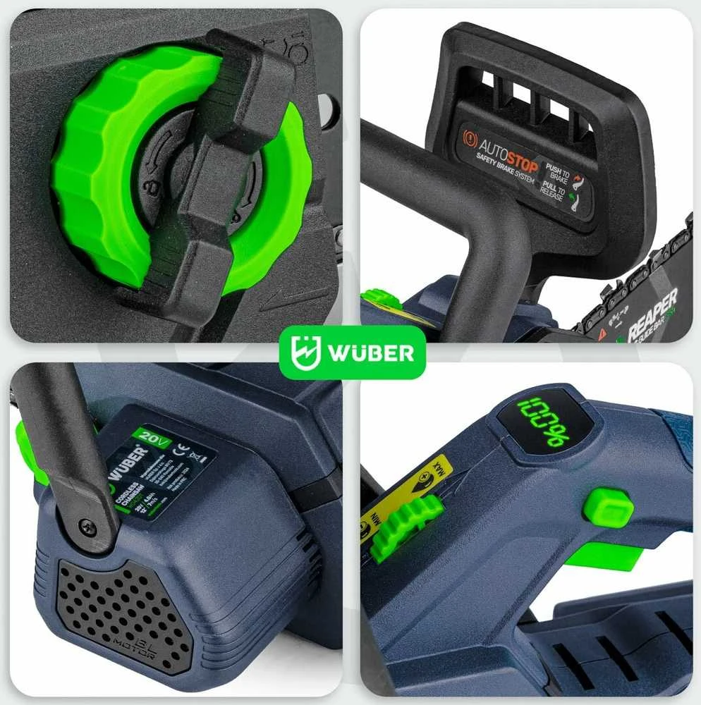Akumuliatorinis grandininis pjūklas Wuber W04201, 20V