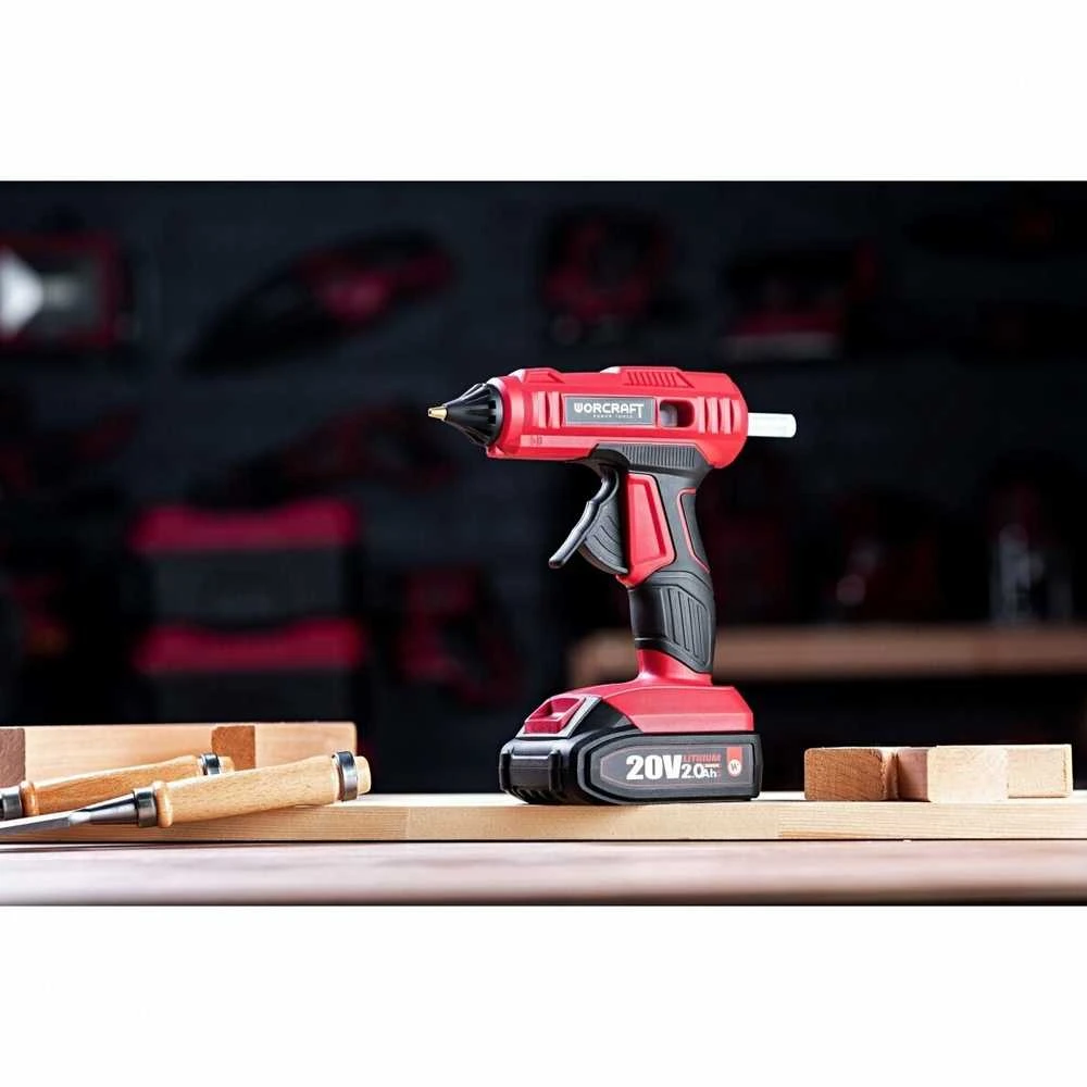 Akumuliatorinis klijų pistoletas Worcraft 20V LI-ION