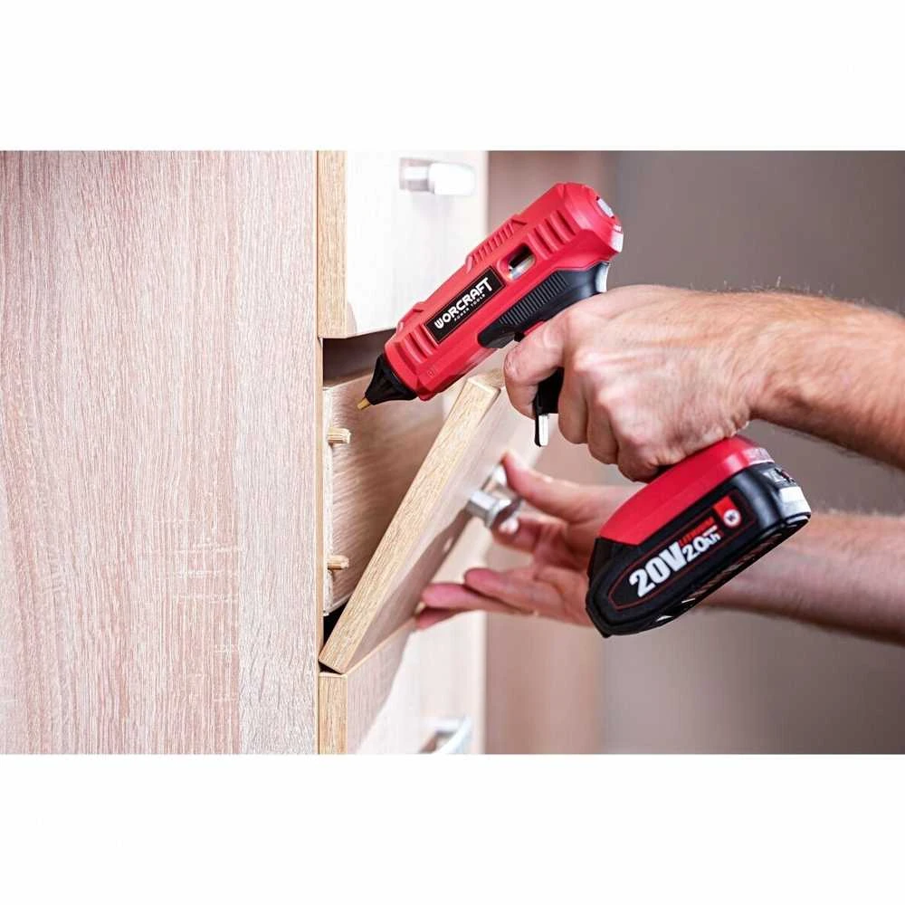 Akumuliatorinis klijų pistoletas Worcraft 20V LI-ION