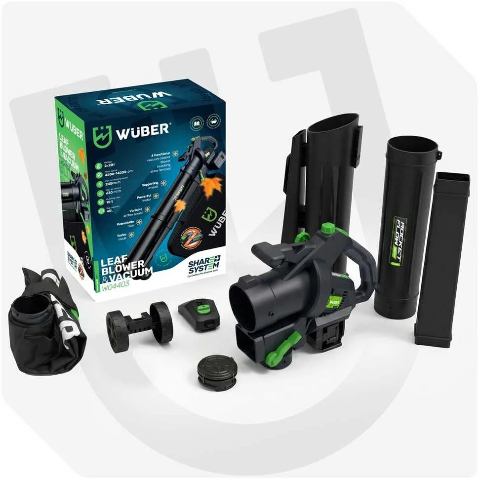 Akumuliatorinis lapų pūstuvas/siurblys Wuber W04403, 40V, be akumuliatorių