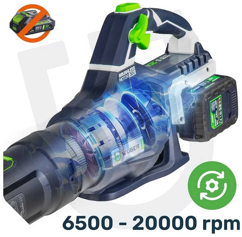Akumuliatorinis lapų pūstuvas Wuber W04402, 40V, be akumuliatorių