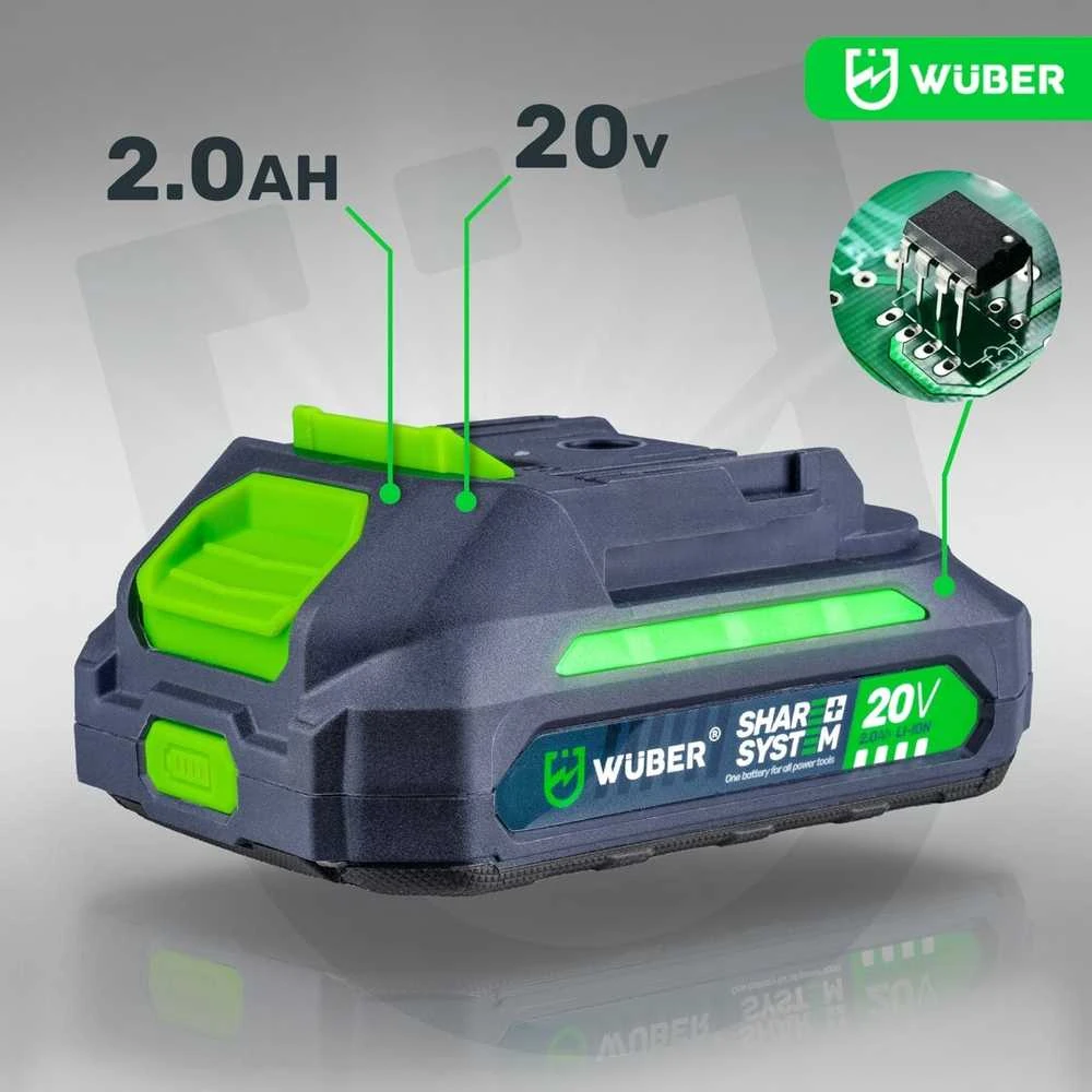 Akumuliatorinis mini grandininis pjūklas Wuber W04536, 20V su akumuliatoriumi ir įkrovikliu