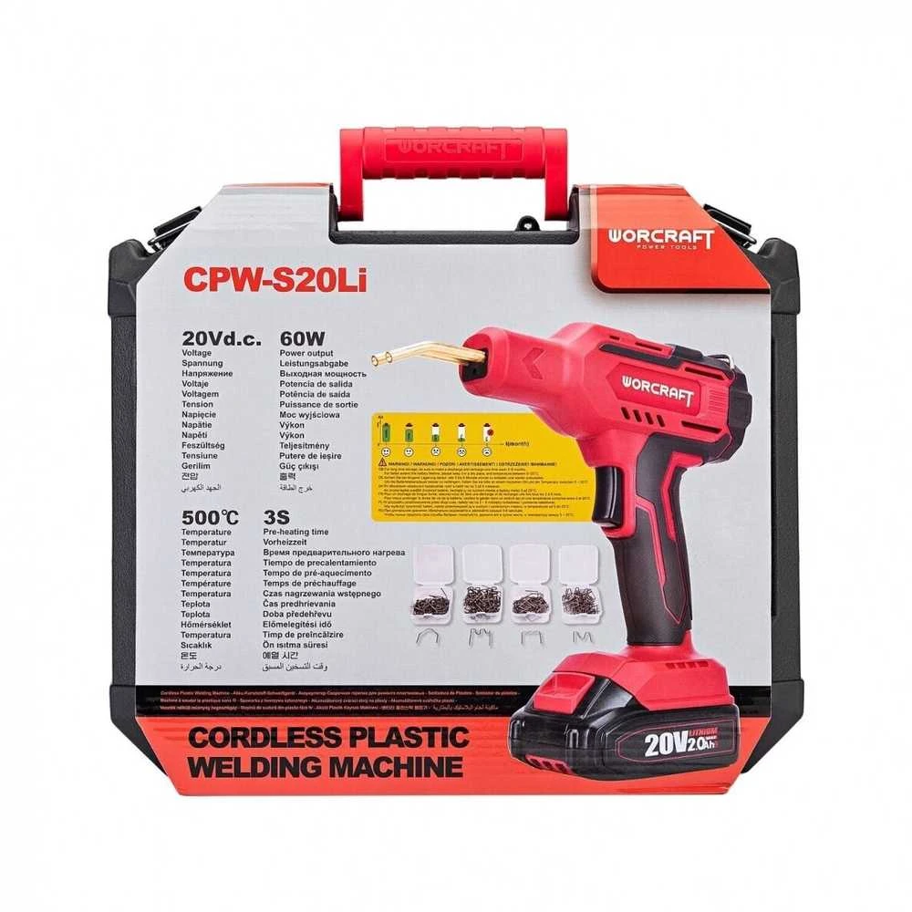 Akumuliatorinis plastiko suvirinimo aparatas Worcraft CPW-S20Li su akumuliatoriumi ir įkrovikliu