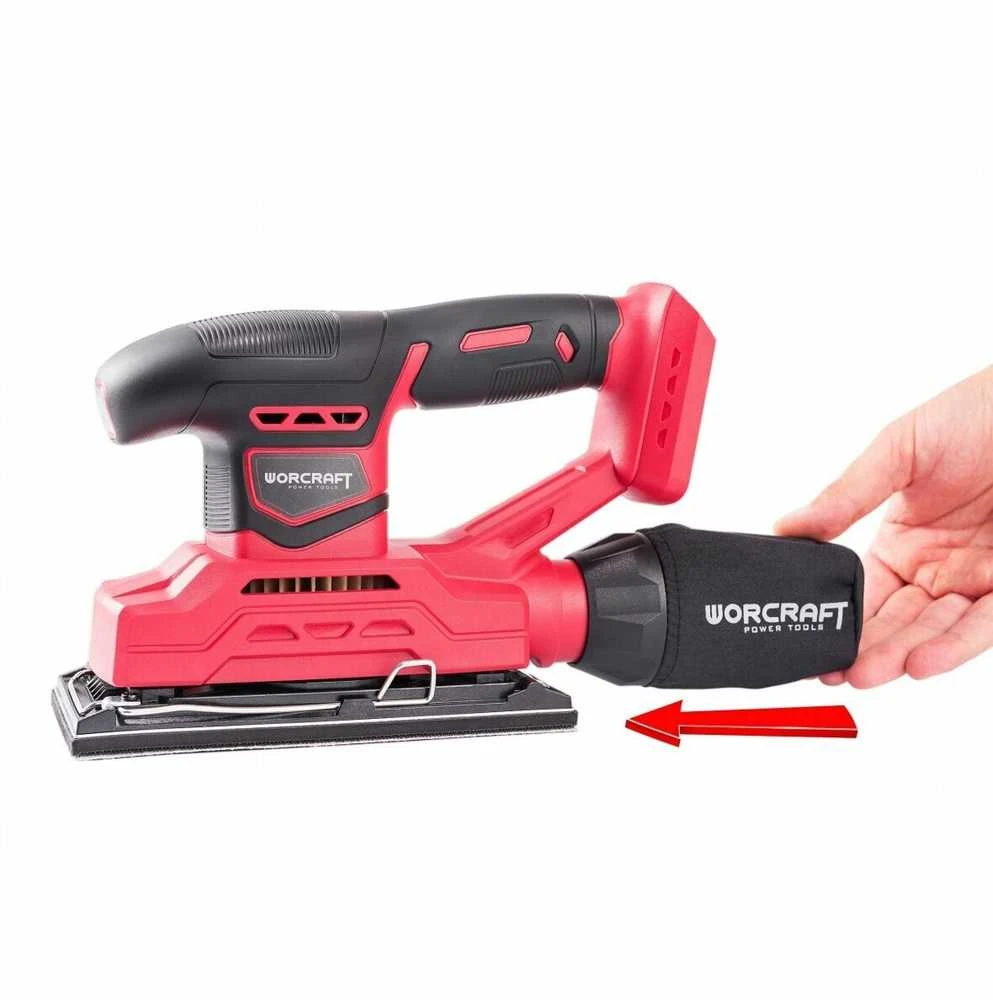 Akumuliatorinis plokštuminis šlifuoklis WORCRAFT 20V LI-ION