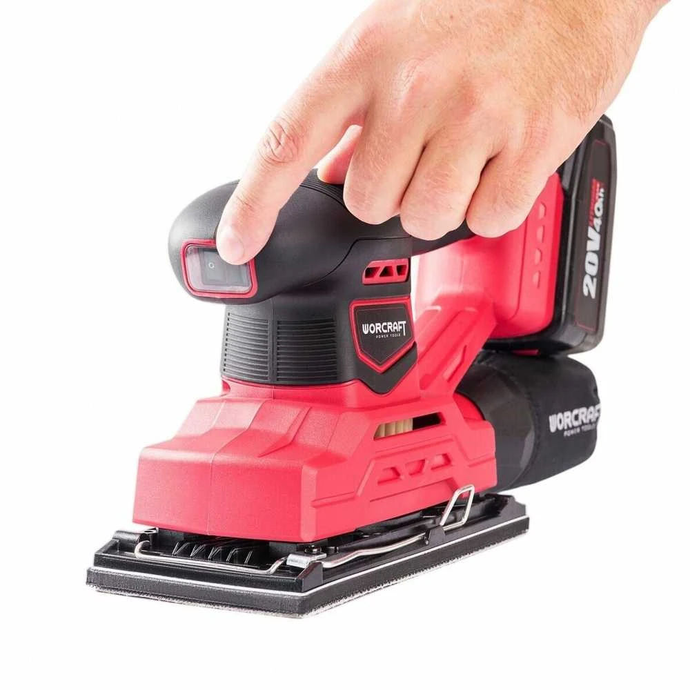 Akumuliatorinis plokštuminis šlifuoklis WORCRAFT 20V LI-ION