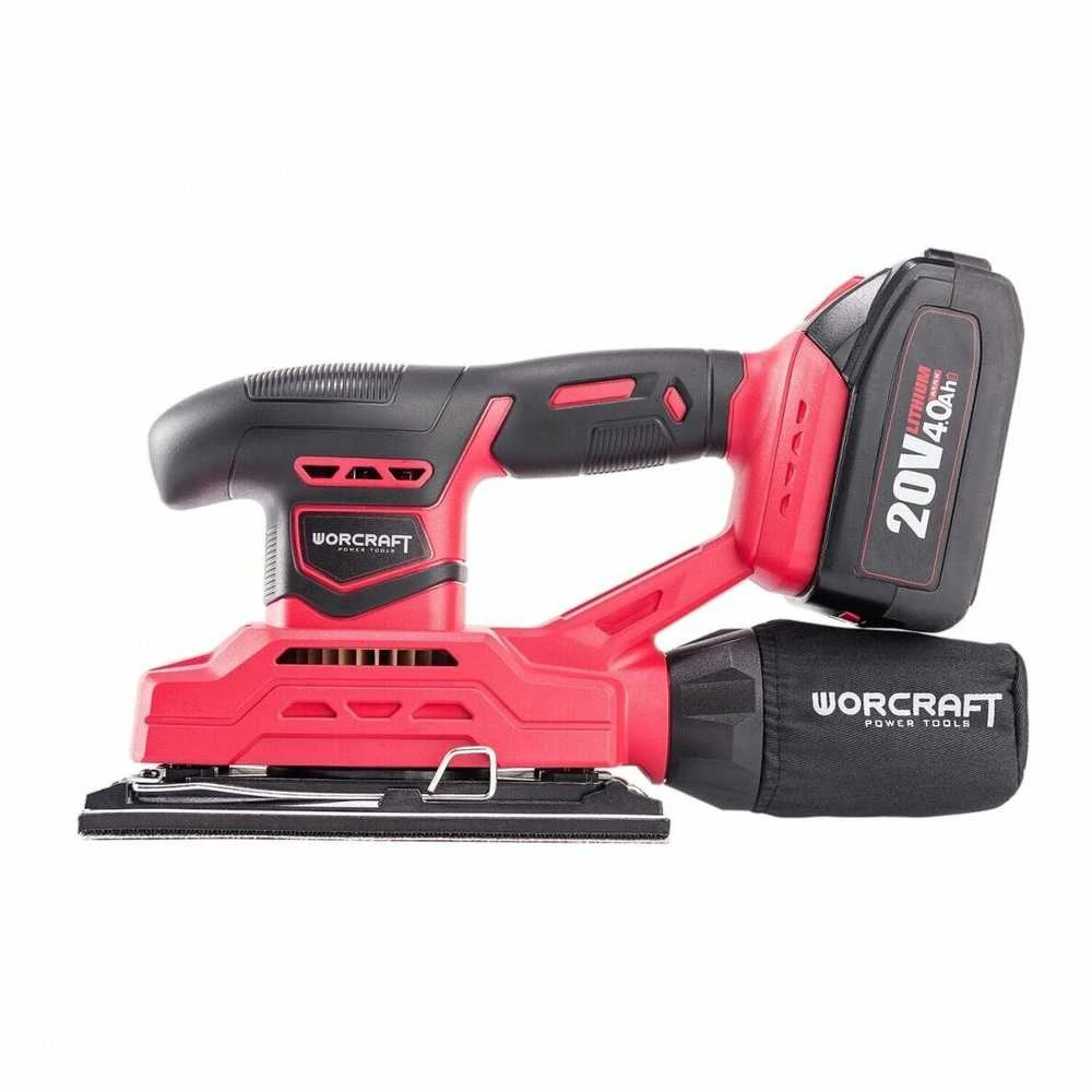 Akumuliatorinis plokštuminis šlifuoklis WORCRAFT 20V LI-ION