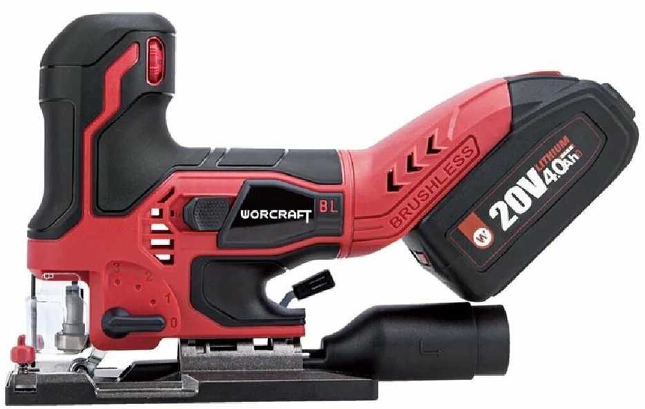 Akumuliatorinis siaurapjūklis Worcraft CJSS20LiB; 20 V; 1x4,0 Ah akum.