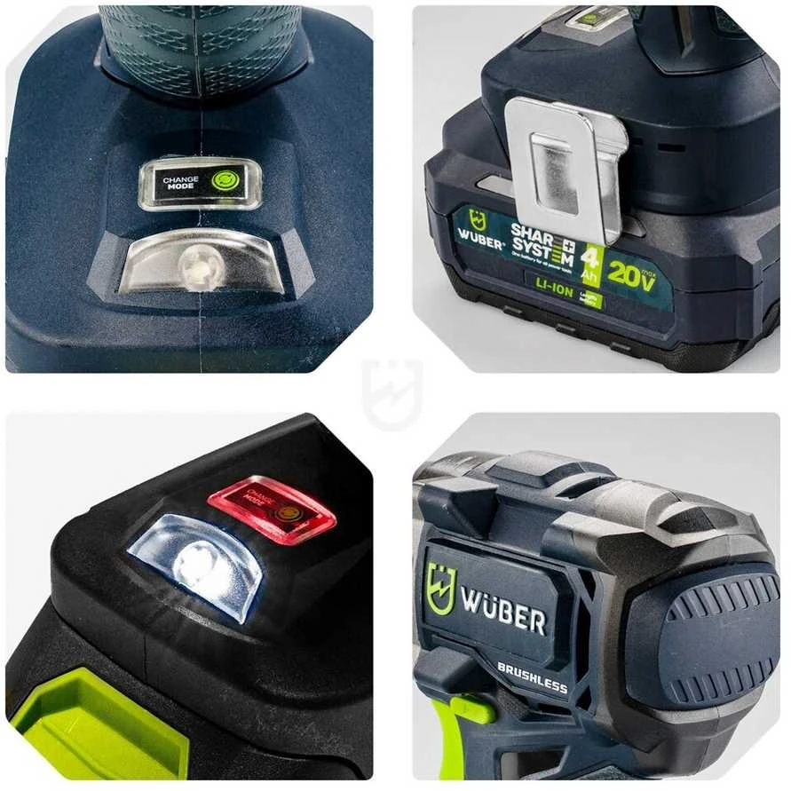 Akumuliatorinis smūginis suktuvas Wuber W04522, 1/4" 20V, be akumuliatoriaus ir įkroviklio