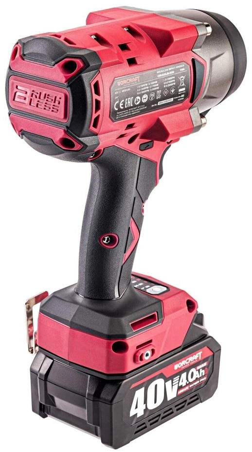 Akumuliatorinis smūginis veržliasukis WORCRAFT 3/4'' 2600Nm 40V LI-ION (pl.dėž.)