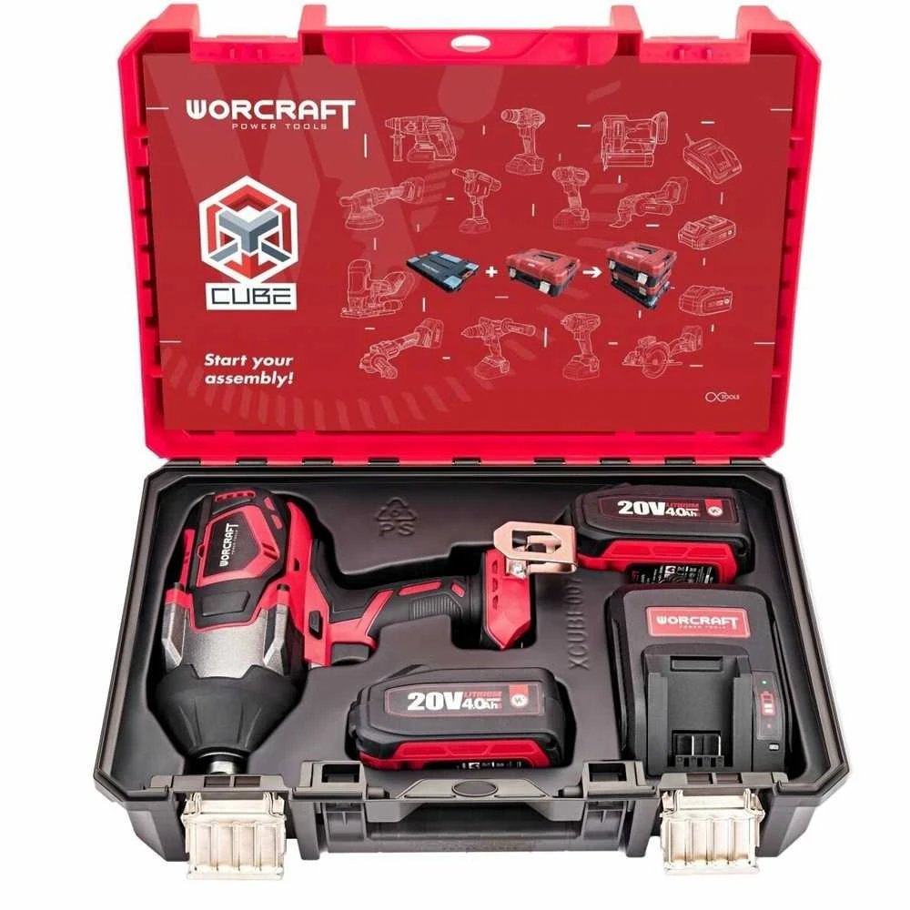 Worcraft smūginis veržliasukis XCUBE dėžėje