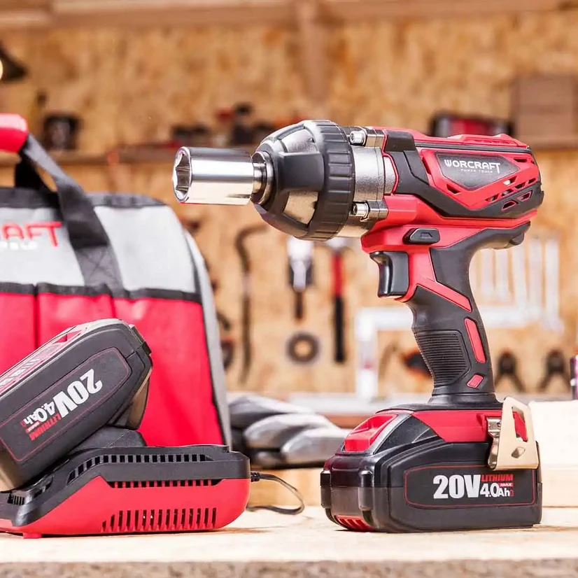 Worcraft 20V smūginis veržliasukis su baterijų komplektu