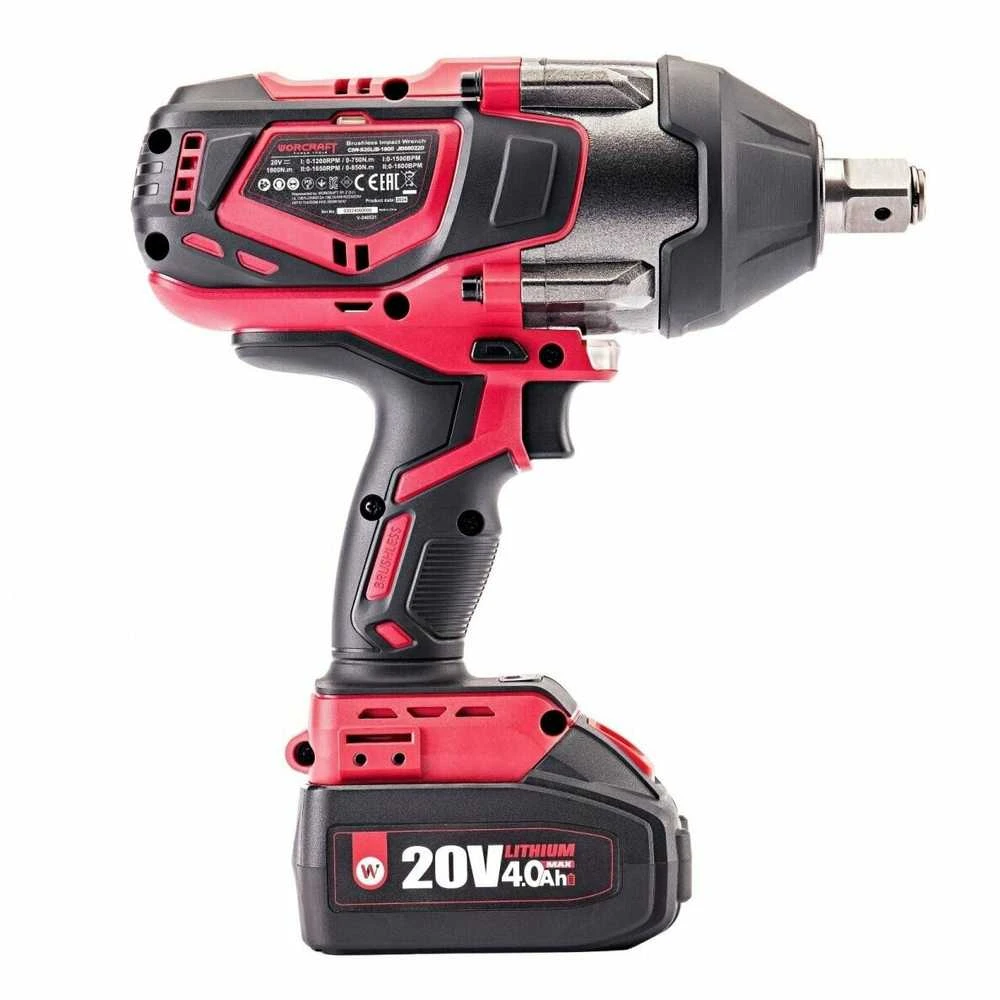 Akumuliatorinis smūginis veržliasukis Worcraft 3/4'' 1800Nm 20V LI-ION (XCUBE dėžė)