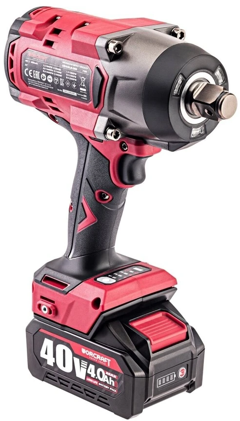 Akumuliatorinis smūginis veržliasukis WORCRAFT 3/4'' 2600Nm 40V LI-ION (pl.dėž.)