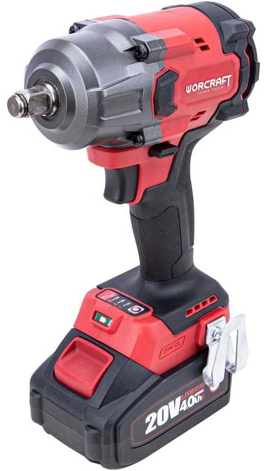 Akumuliatorinis smūginis veržliasukis Worcraft 1/2'' 850Nm (XCUBE dėžė) su 2 akumuliatoriais ir įkrovikliu