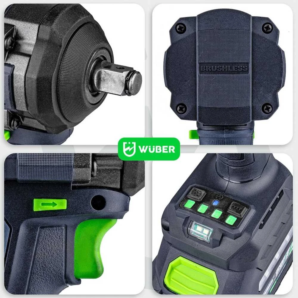 Akumuliatorinis smūginis veržliasukis Wuber W04602, 20V, 600 Nm