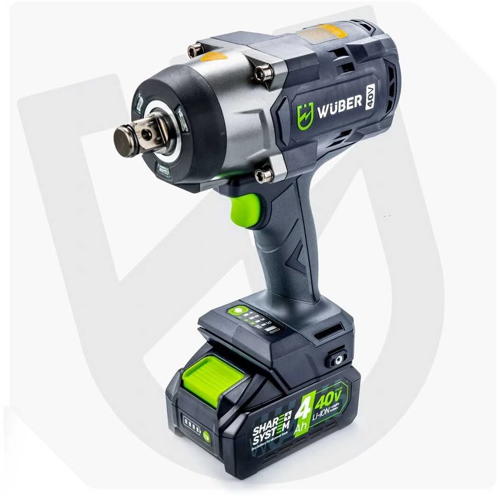 Akumuliatorinis smūginis veržliasukis Wuber W04605, 40 V, 2000 Nm
