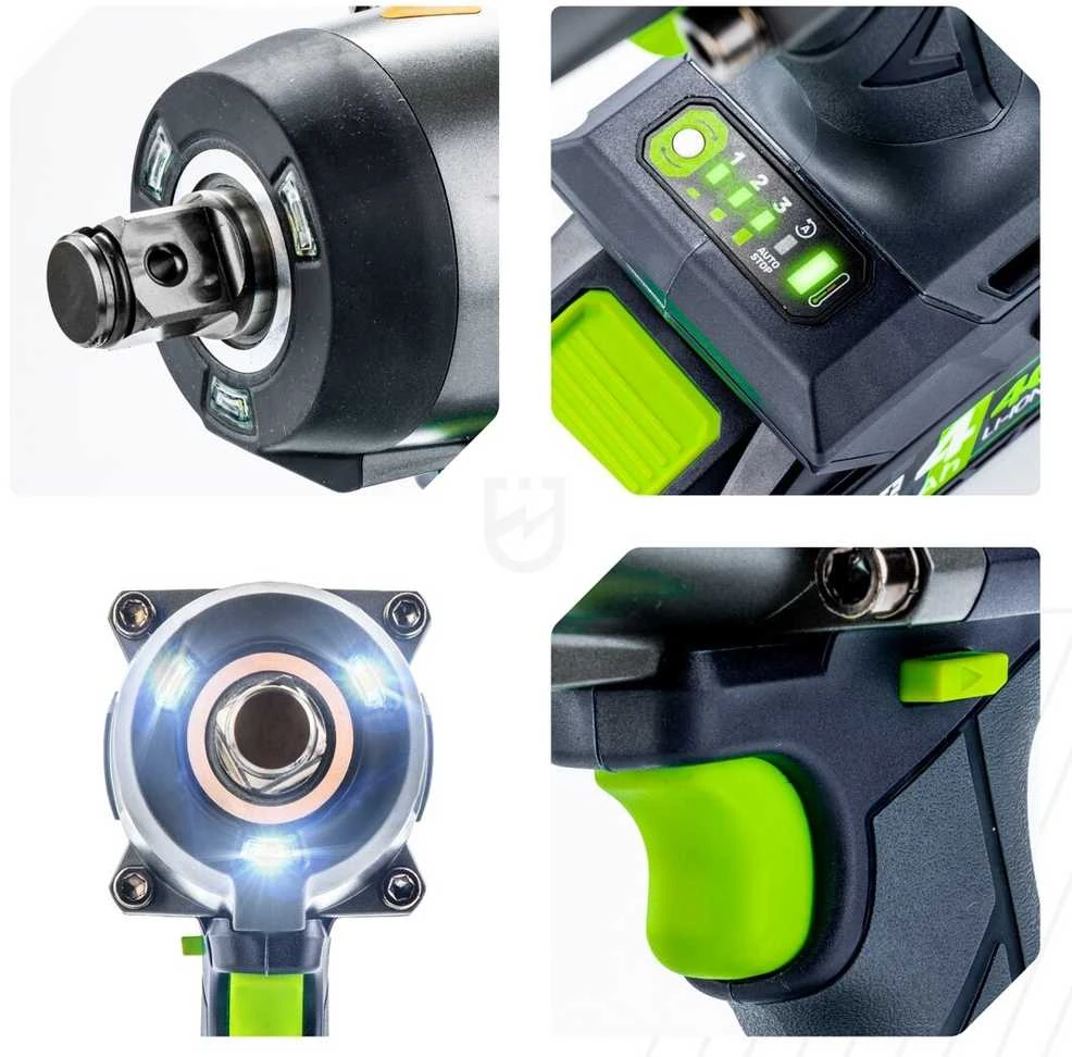 Akumuliatorinis smūginis veržliasukis Wuber W04605, 40 V, 2000 Nm