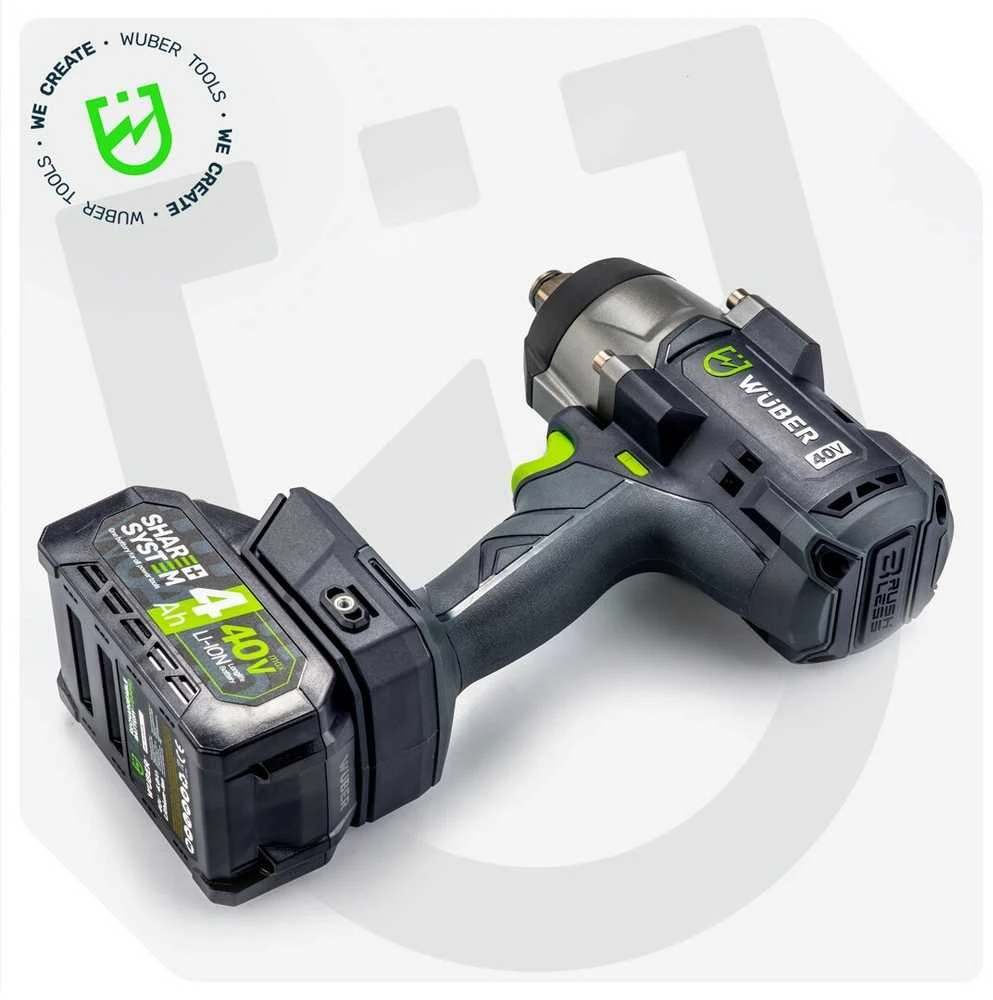 Akumuliatorinis smūginis veržliasukis Wuber W04605, 40 V, 2000 Nm