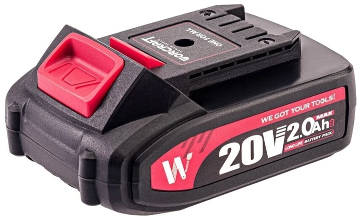 Akumuliatorinis suktuvas-gręžtuvas su kalimu WORCRAFT 20V LI-ION, 2x2.0Ah