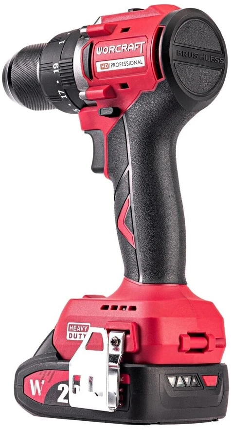 Akumuliatorinis suktuvas-gręžtuvas su kalimu WORCRAFT 20V LI-ION, 2x2.0Ah