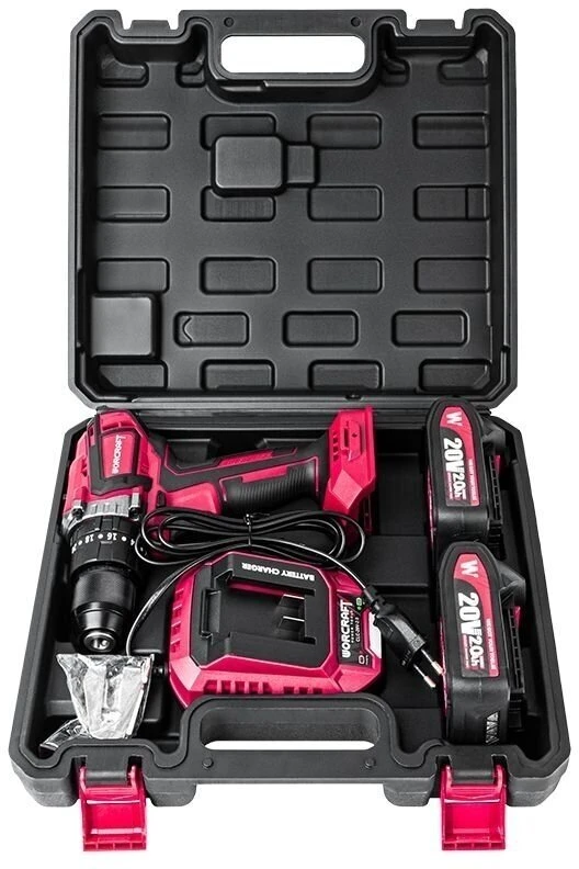 Akumuliatorinis suktuvas-gręžtuvas WORCRAFT CHD-S20LiB 20V LI-ION, 2x2.0Ah