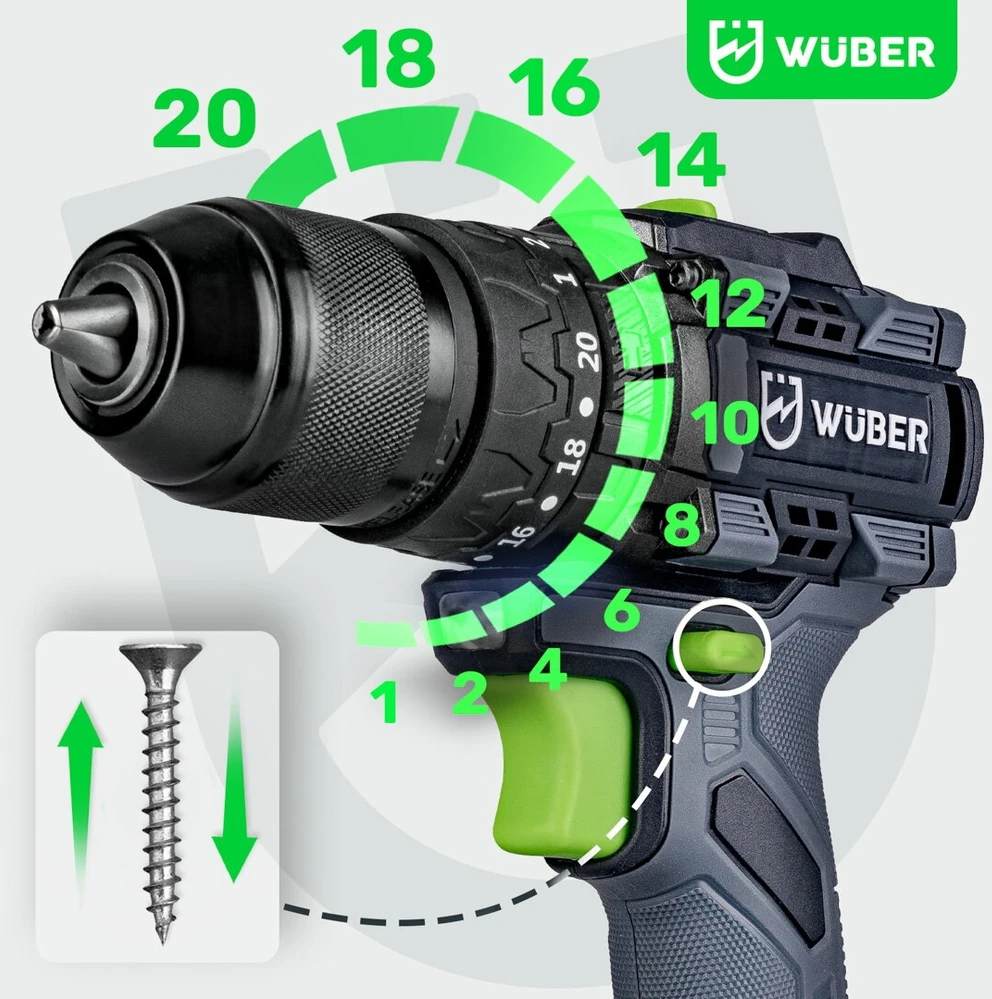 Akumuliatorinis suktuvas Wuber 20V Li-ion Brushless (Be akumuliatoriaus ir įkroviklio)