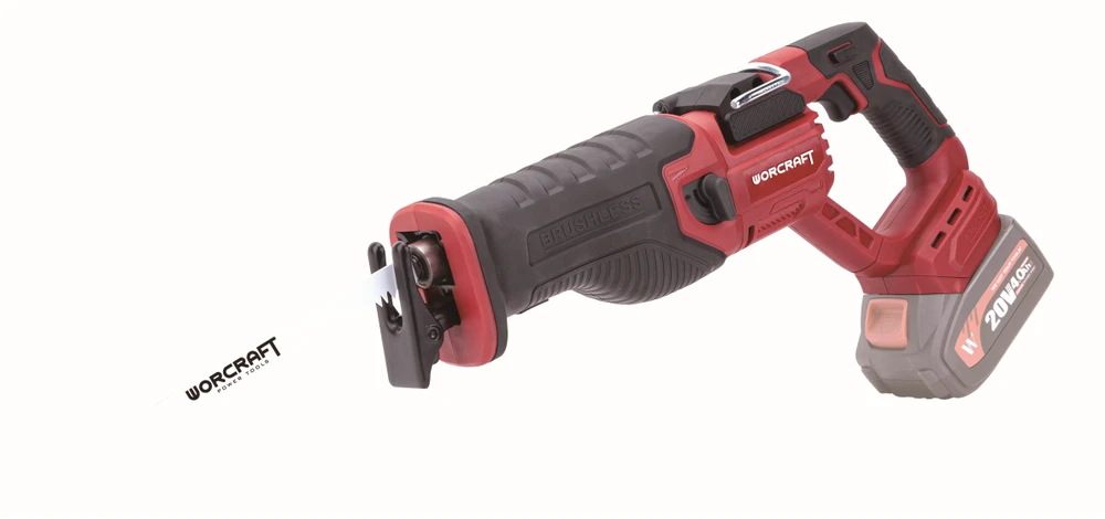 Akumuliatorinis tiesinis pjūklas WORCRAFT 20V Li-ion, 4,0Ah