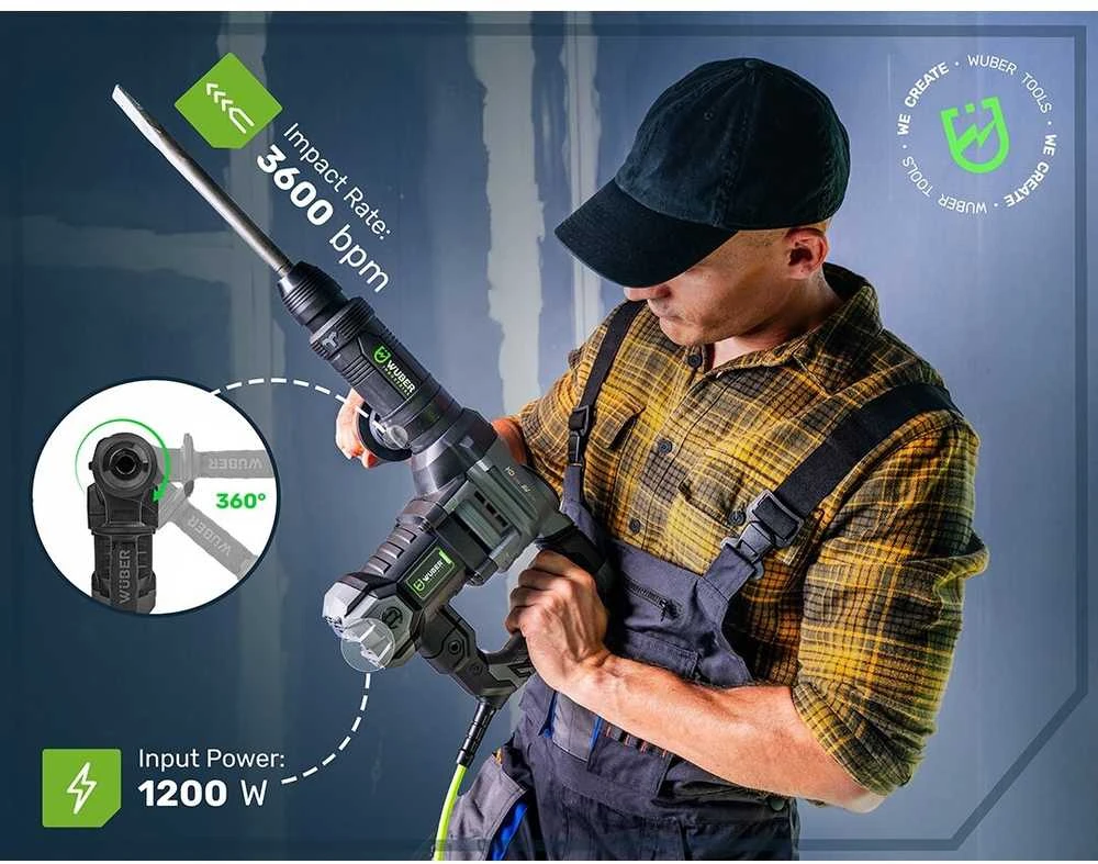 Atskėlimo plaktukas Wuber W28924 1400W SDS Max